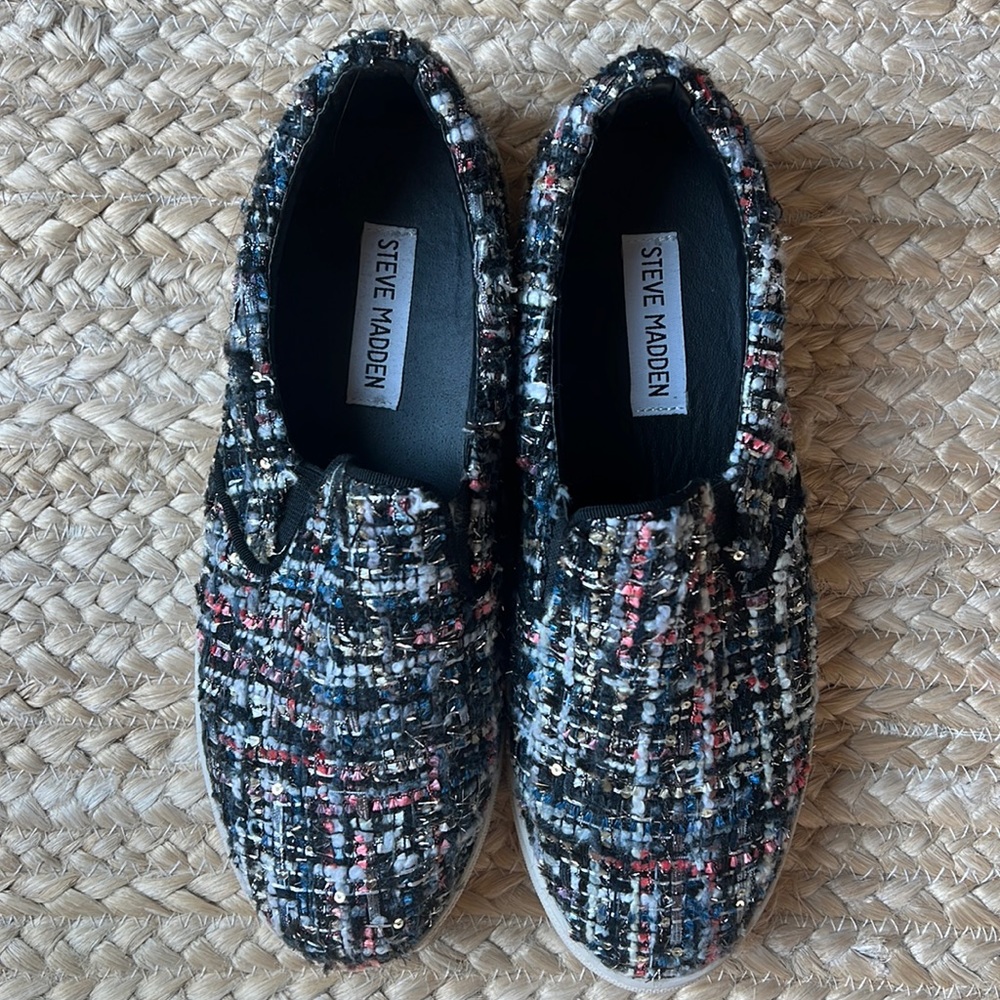 Steve Madden ecentrcq tweed sneaker sz 8 - Picture 2 of 11